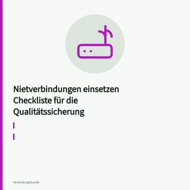 Gesetzter Niet mit Kopfdurchmesserlehre bei der Qualitätsprüfung in der Werkstatt. Nietverbindungen einsetzen Checkliste für die Qualitätssicherung