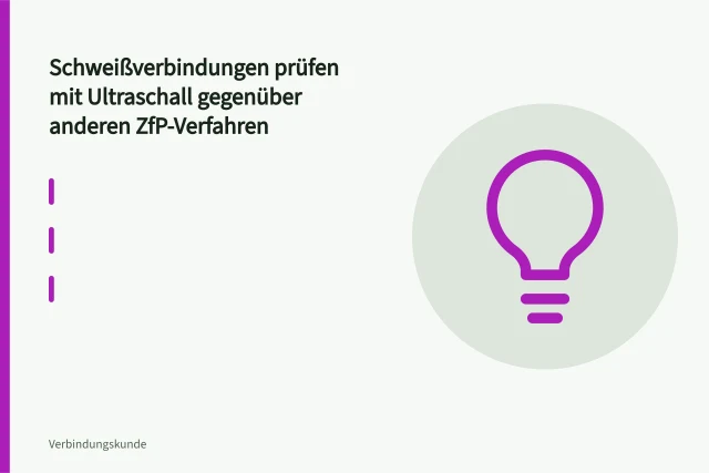 Winkelprüfkopf auf Stahlschweißnaht bei der Ultraschallprüfung. Schweißverbindungen prüfen mit Ultraschall gegenüber anderen ZfP-Verfahren