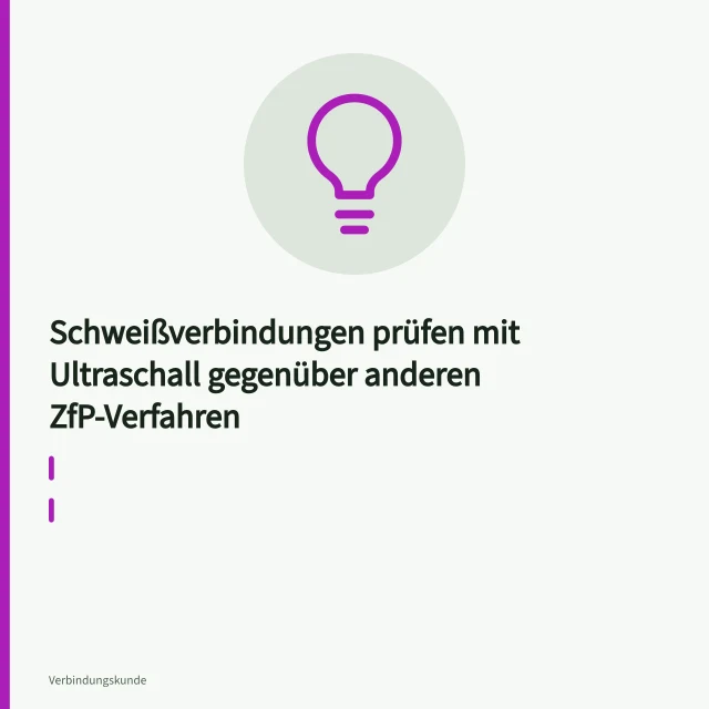 Winkelprüfkopf auf Stahlschweißnaht bei der Ultraschallprüfung. Schweißverbindungen prüfen mit Ultraschall gegenüber anderen ZfP-Verfahren